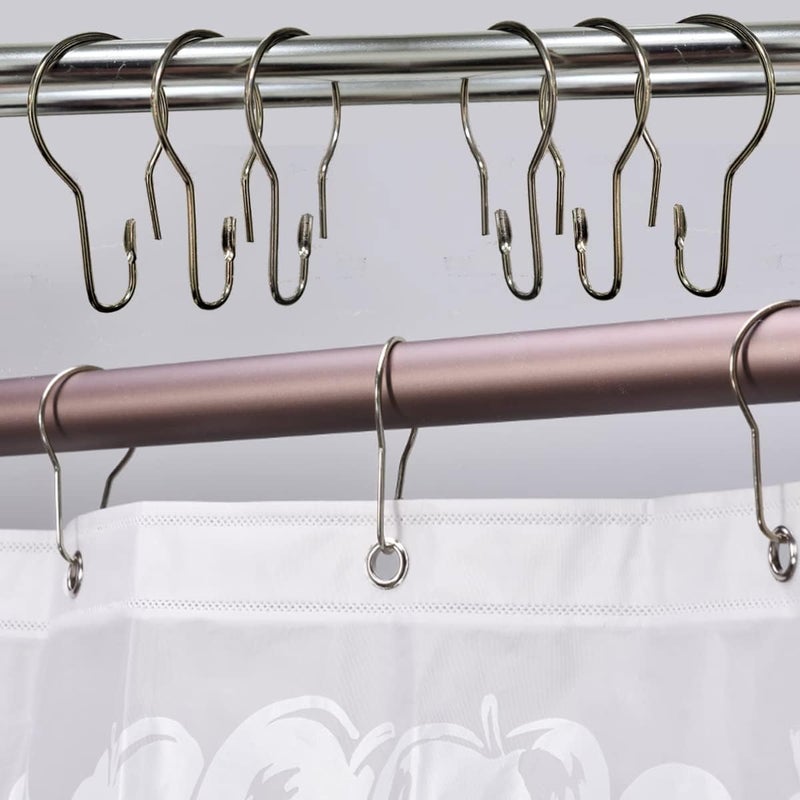 HLCM Shower Curtain Rings Hooks, Rust-Resistant Metal Shower Curtain Hooks, Stainless Steel Shower Curtain Rings for Bathroom Shower Curtain Rod (500) - Image 4